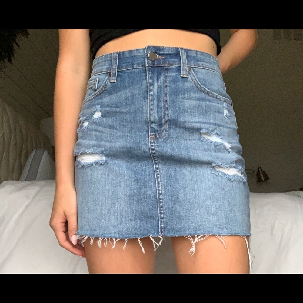 Distressed Jean Skirt